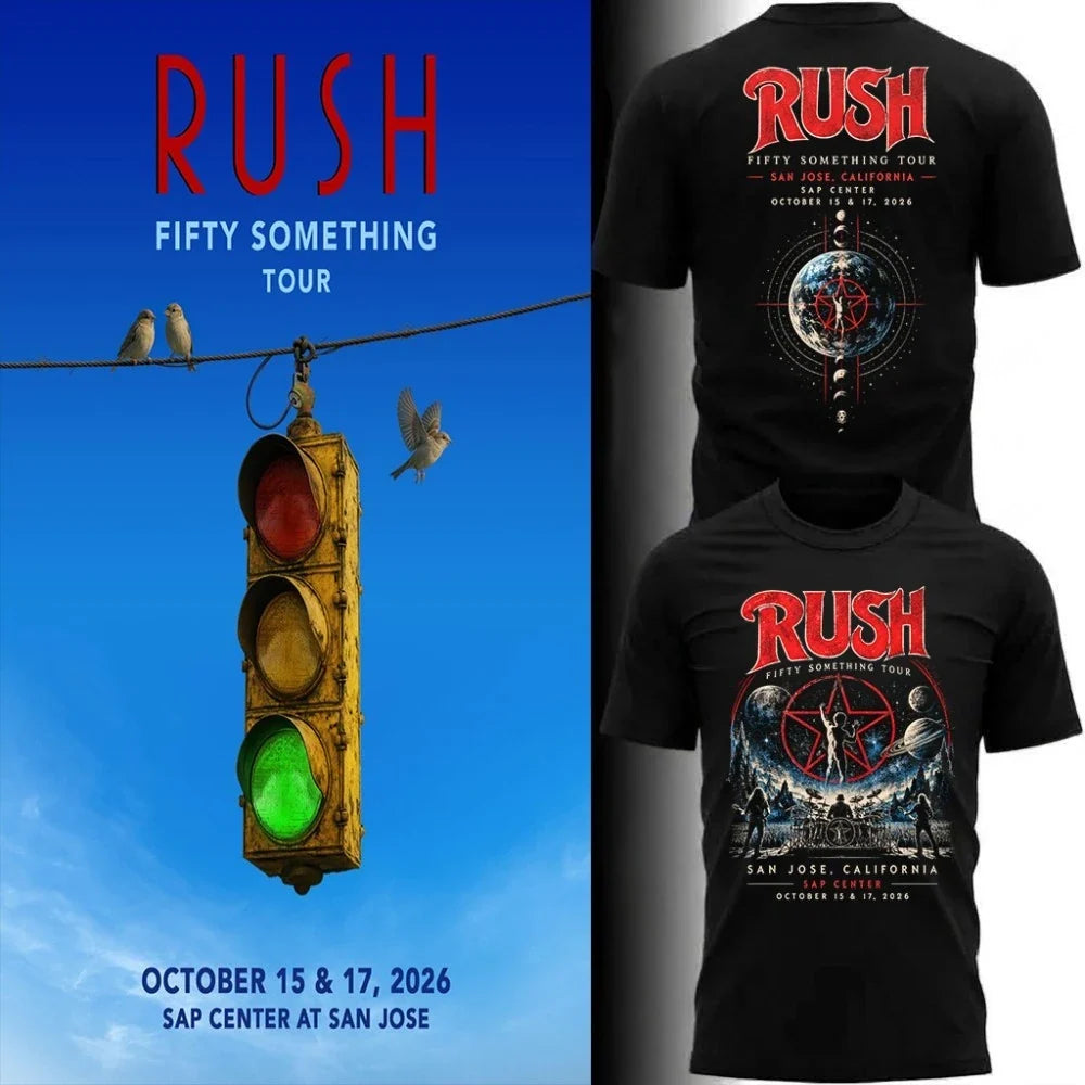 🔥 Rush “Fifty Something Tour 2026” T shirt