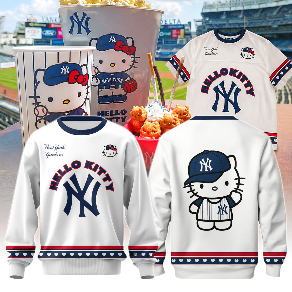 NYY x Hello Kitty Game Night 2026 Sweatshirt