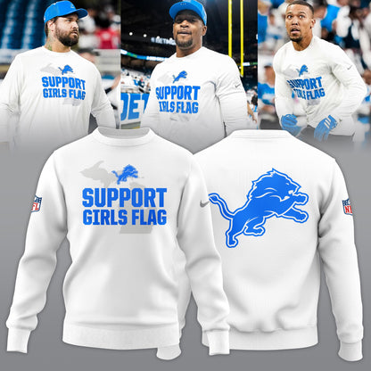 _ .Detroit Lions “Support Girls Flag” Limited Edition Sweatshirt