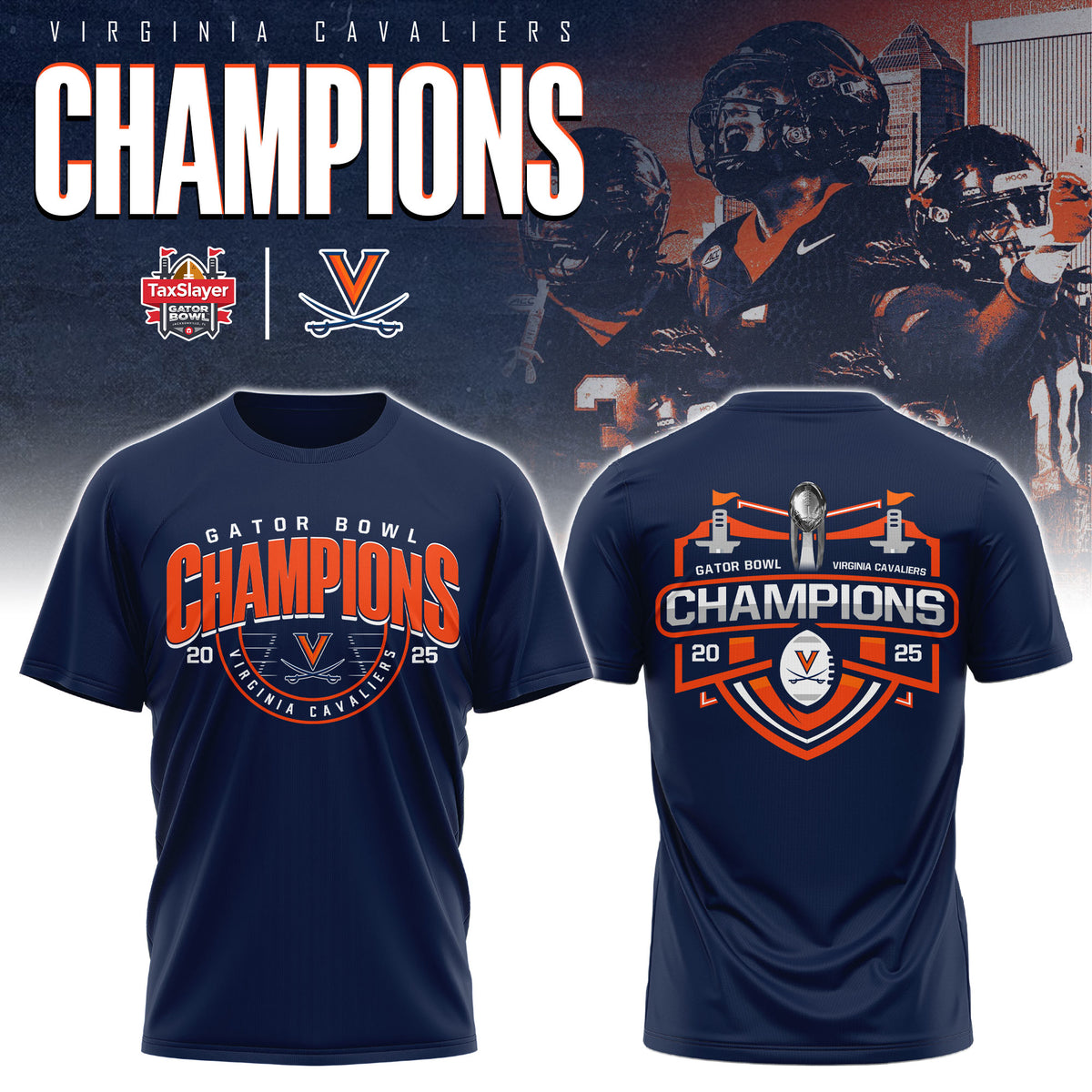 Virginia Cavaliers – Gator Bowl Champions T-shirt