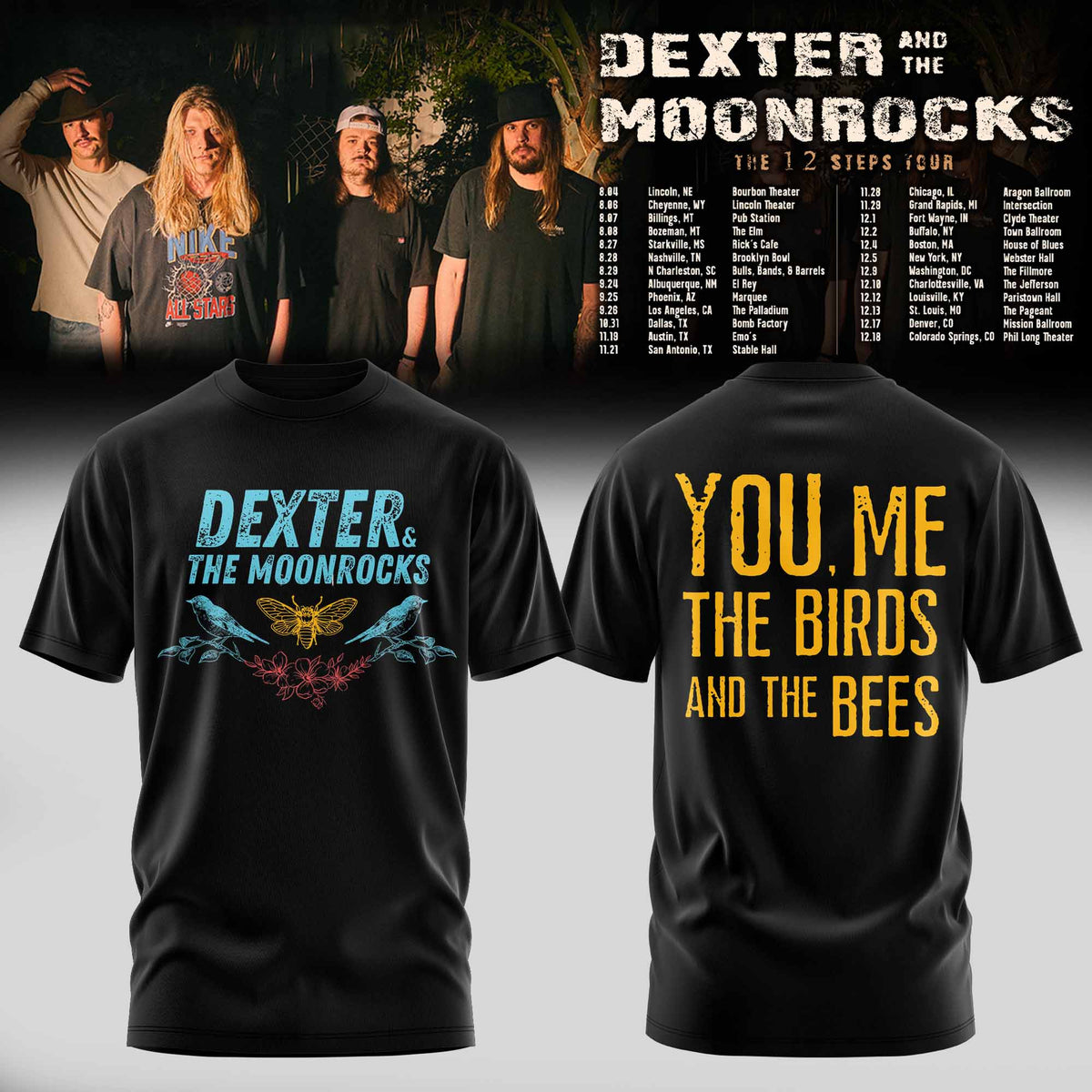 DEXTER & THE MOONROCK – THE 12 STEP TOUR 2026 T-shirt