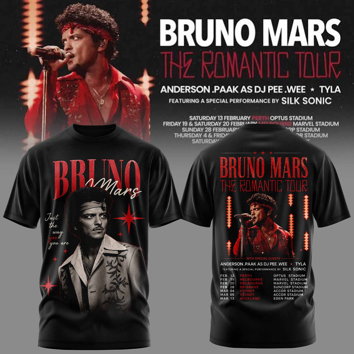 BRUNO MARS – THE ROMANTIC TOUR T-SHIRT