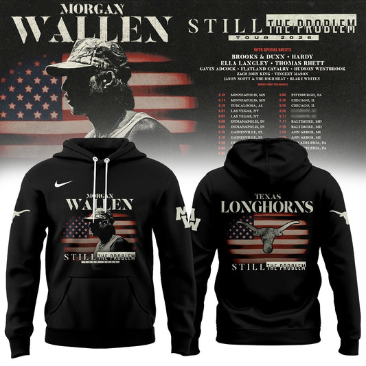 _ Texas Longhorns x Morgan Wallen — Still The Problem Tour 2026 Collection Hoodie