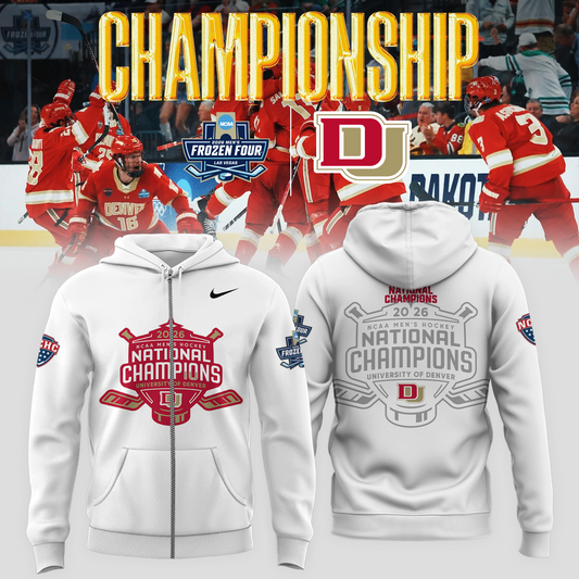 Denver Pioneers 2026 NCAA Men's Hockey National Champions ZipHoodie