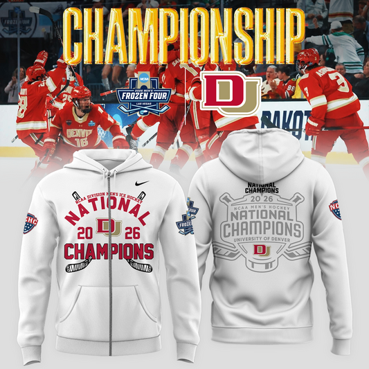 Denver Pioneers 2026 NCAA Men's Hockey National Champions ZipHoodie