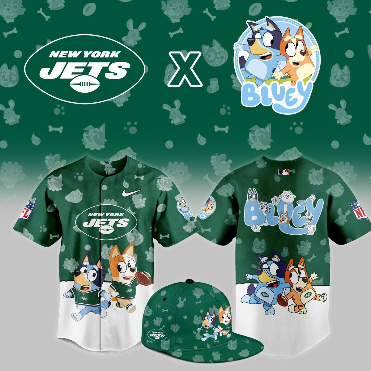 New York Jets x Bluey Night Limited Jersey | SN78