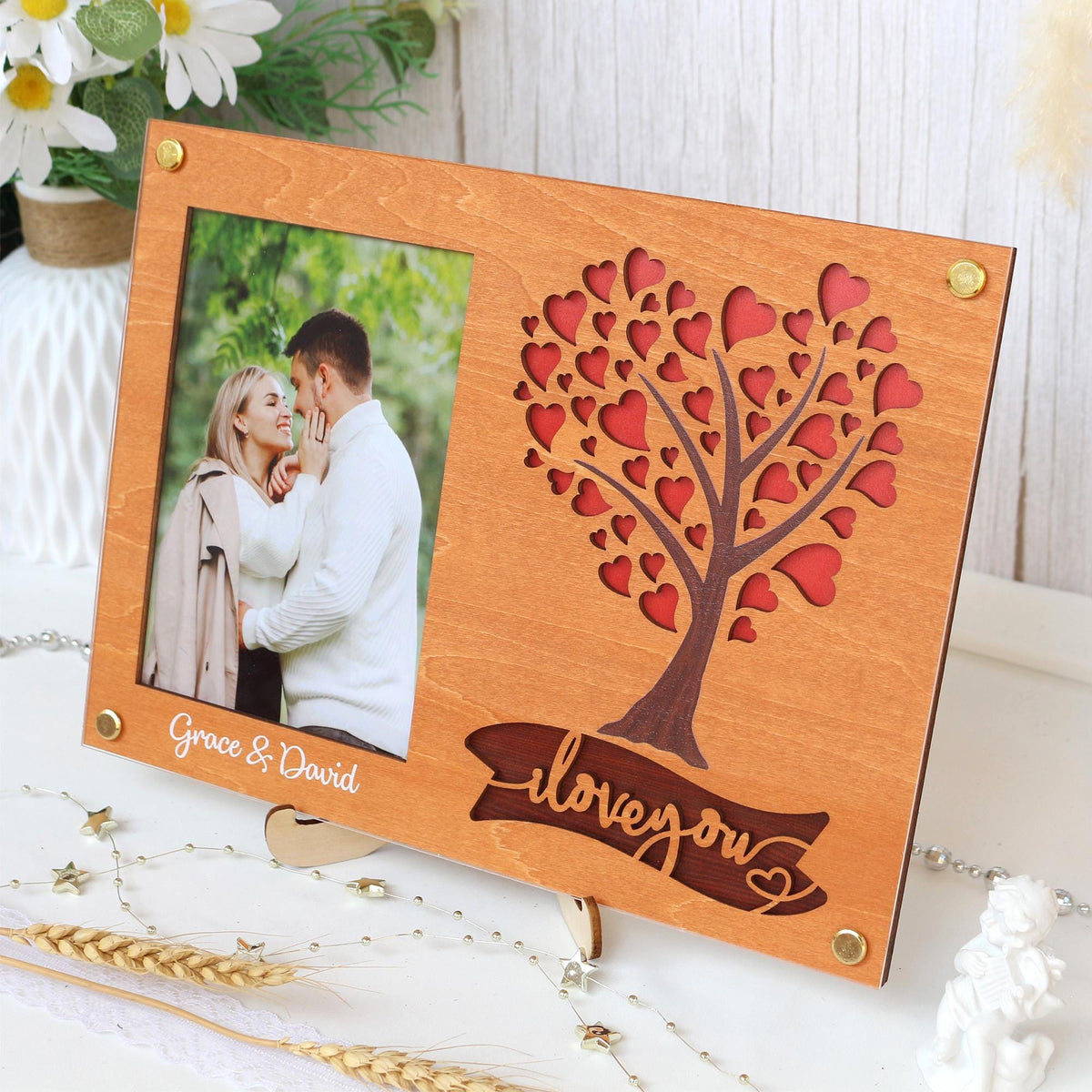 Picture Frame Personalized Photo Frame Unique Gift for Anniversary, Wedding Decor, Valentines Day Gifts