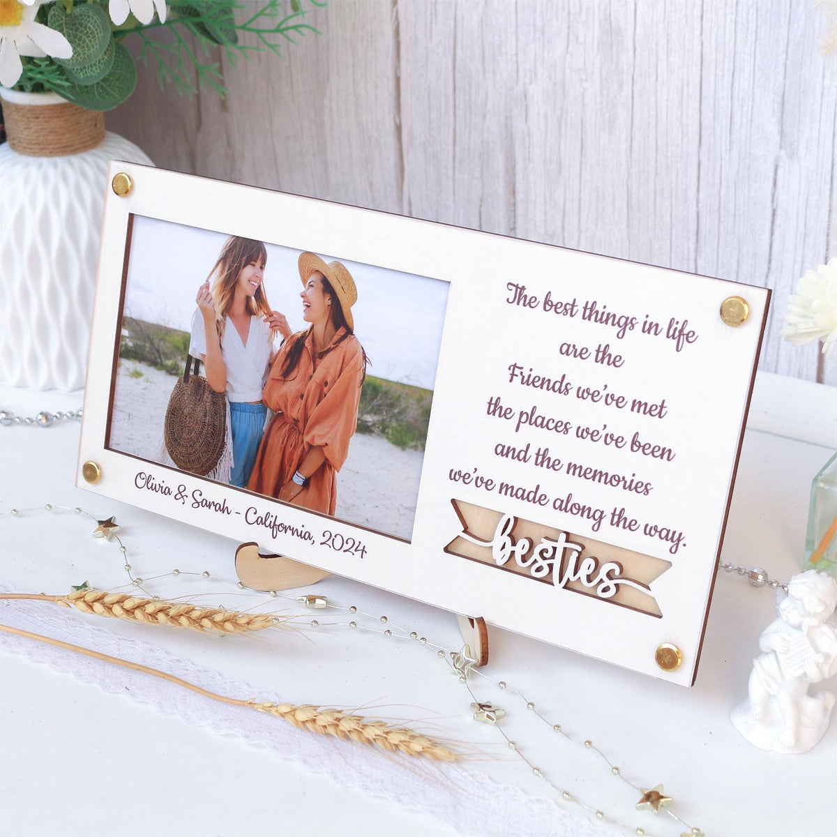 Personalized Picture Frame Custom Photo Frame With Your Favorite Quote or Message Unique Gift for Friends, Birthday Gifts