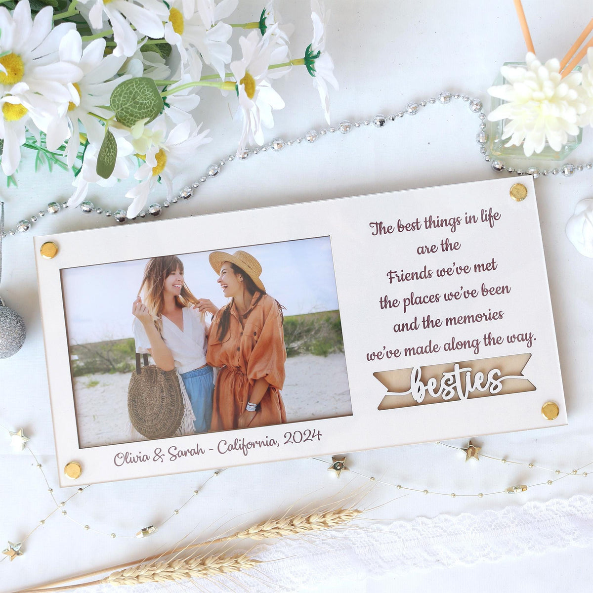 Personalized Picture Frame Custom Photo Frame With Your Favorite Quote or Message Unique Gift for Friends, Birthday Gifts