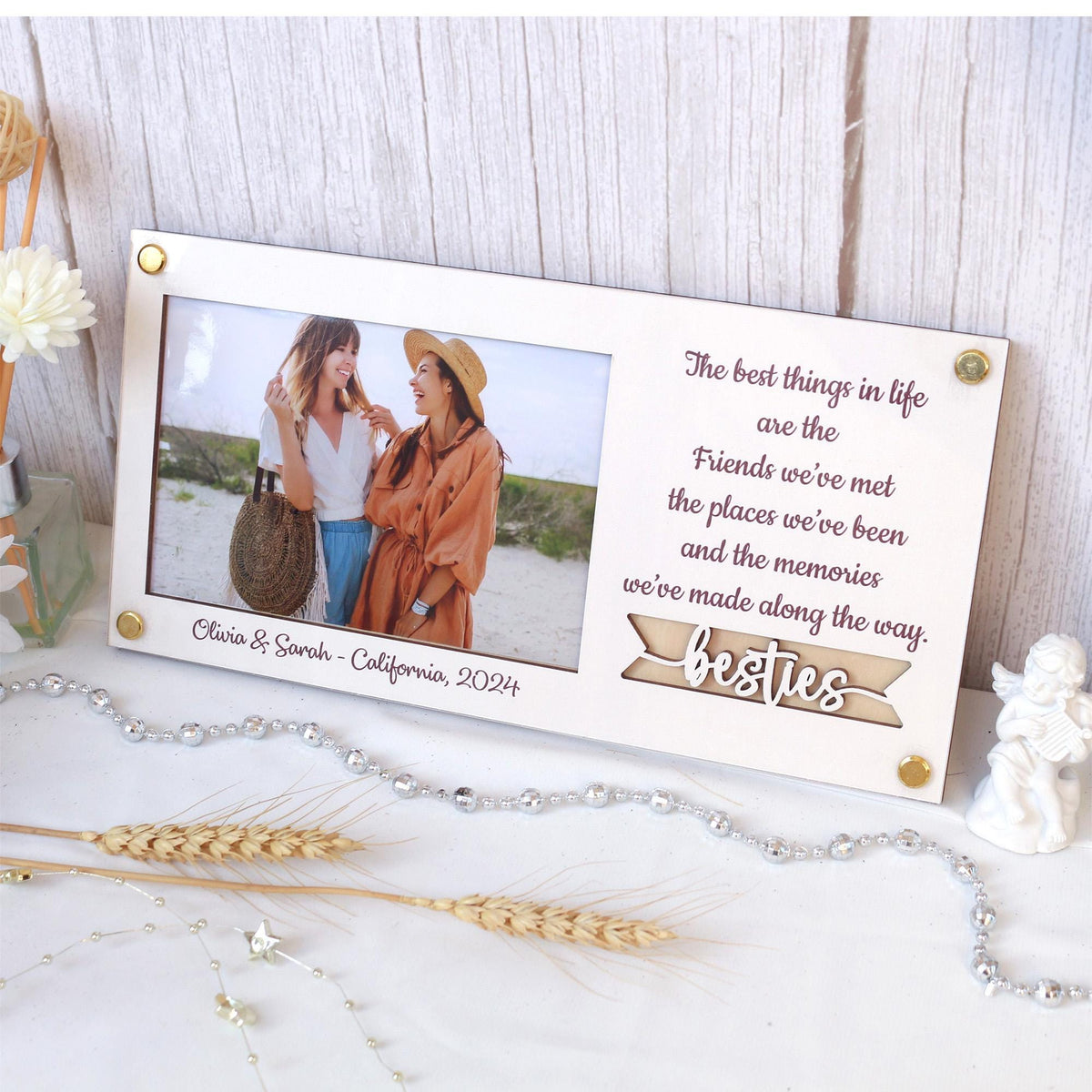 Personalized Picture Frame Custom Photo Frame With Your Favorite Quote or Message Unique Gift for Friends, Birthday Gifts