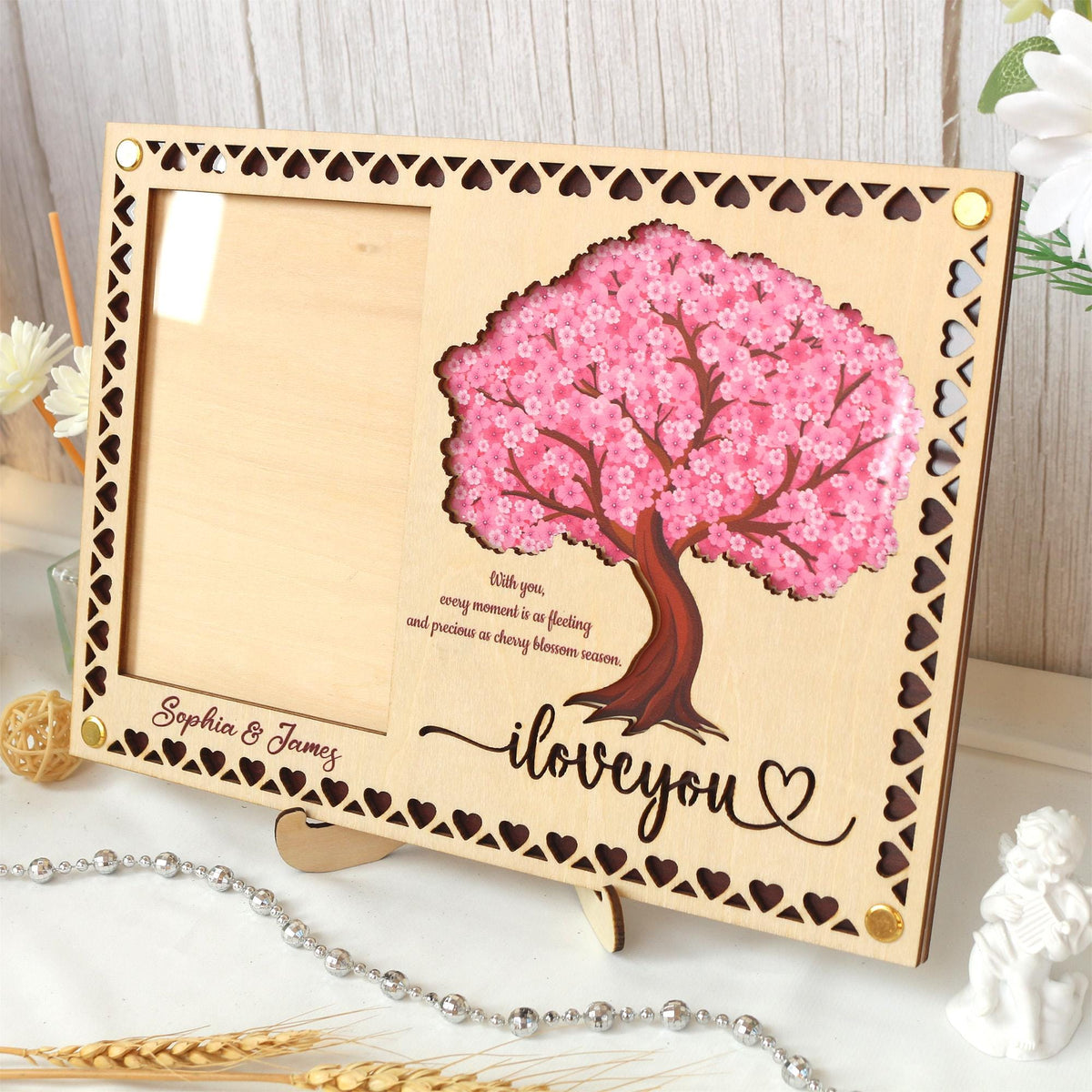 Picture Frame Personalized Photo Frame With Your Favorite Quote or Message Unique Gift for Anniversary, Wedding Decor, Valentines Day