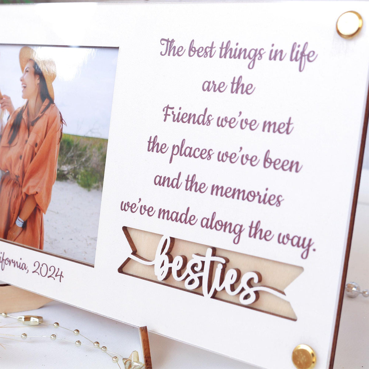Personalized Picture Frame Custom Photo Frame With Your Favorite Quote or Message Unique Gift for Friends, Birthday Gifts