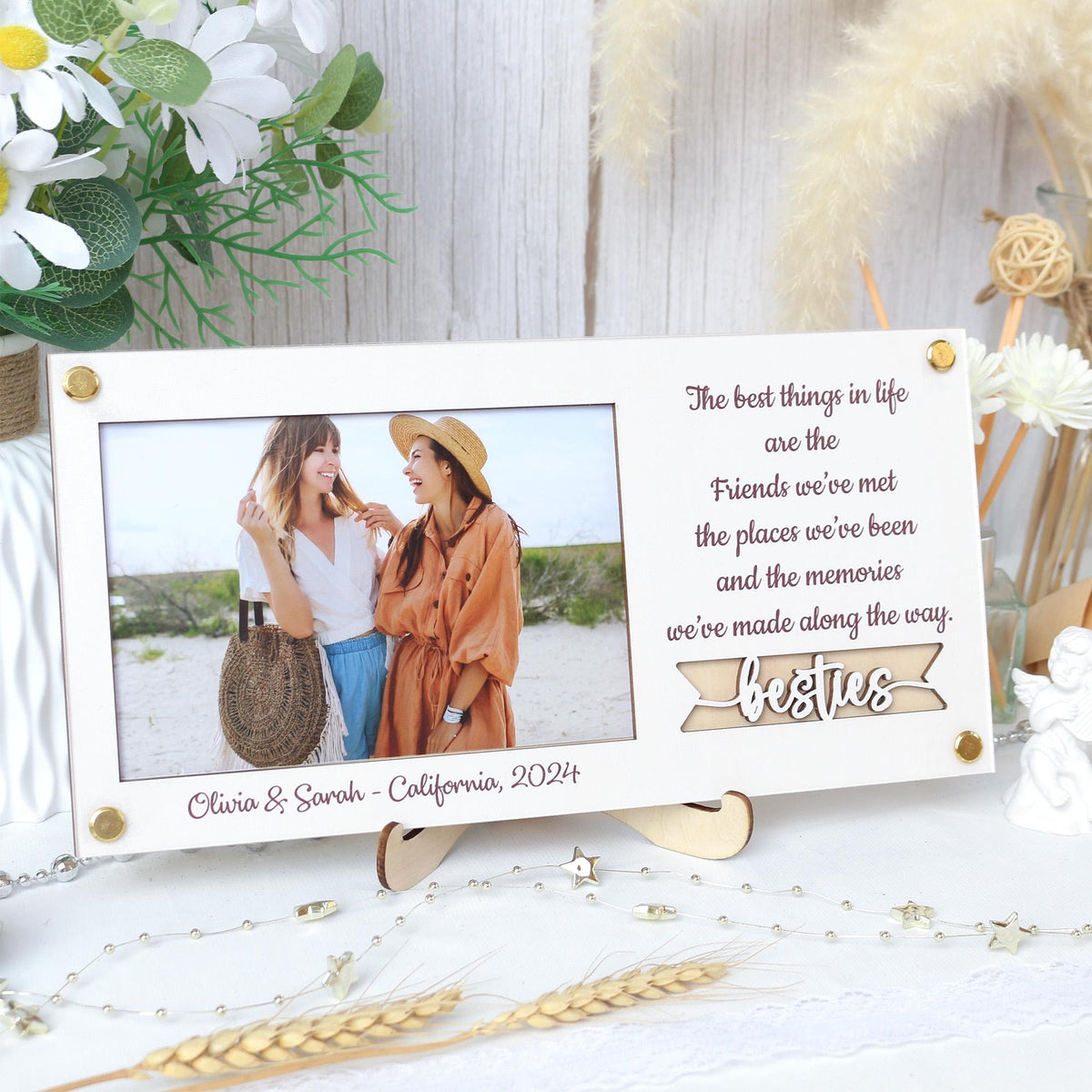 Personalized Picture Frame Custom Photo Frame With Your Favorite Quote or Message Unique Gift for Friends, Birthday Gifts