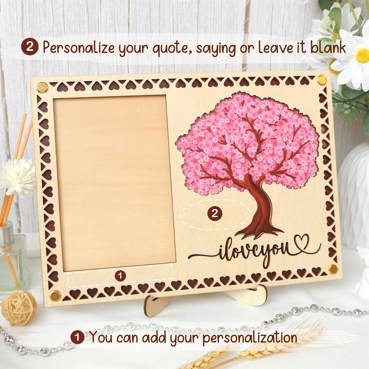 Picture Frame Personalized Photo Frame With Your Favorite Quote or Message Unique Gift for Anniversary, Wedding Decor, Valentines Day