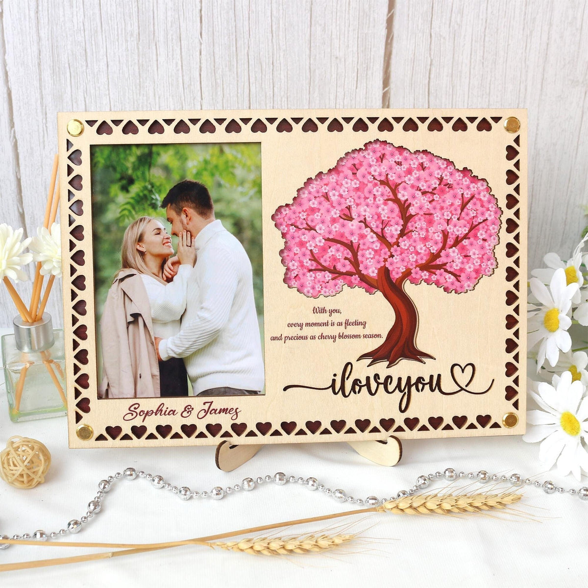 Picture Frame Personalized Photo Frame With Your Favorite Quote or Message Unique Gift for Anniversary, Wedding Decor, Valentines Day