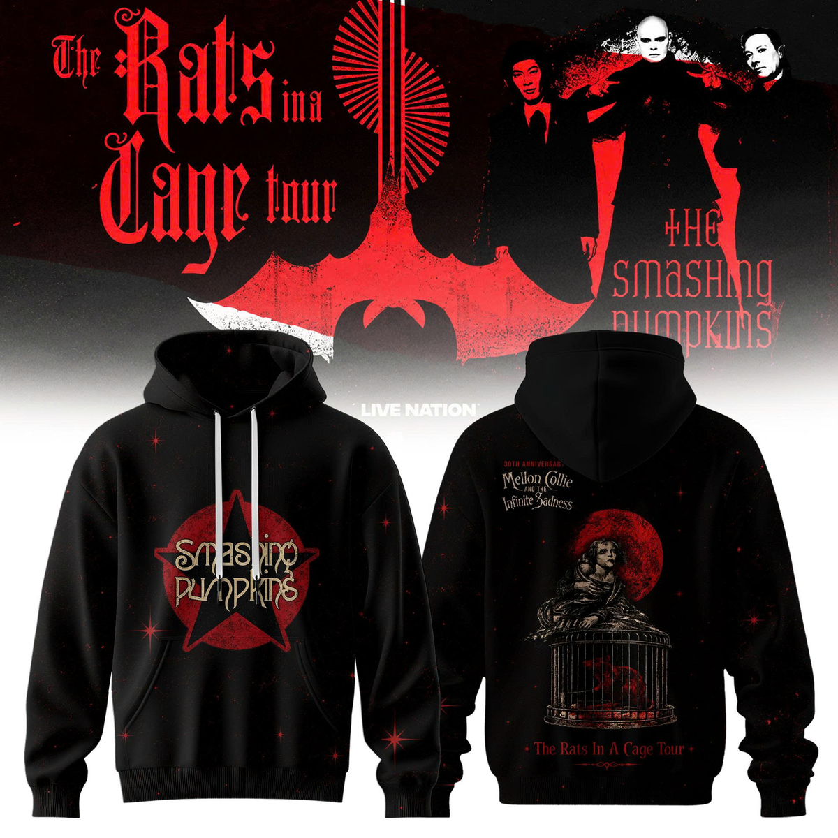 Rats In A Cage Gothic Art Hoodie