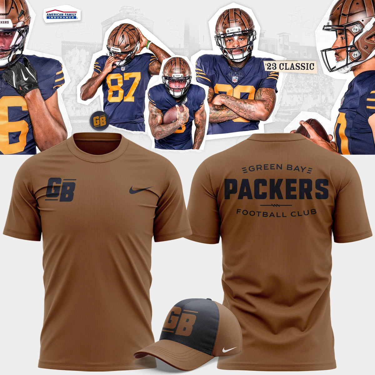 Packers 23 Classic T-Shirt - Brown