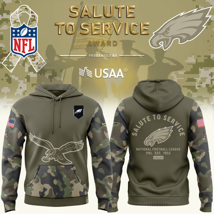Special New Philadelphia Eagles Salute to Service Hoodie2025