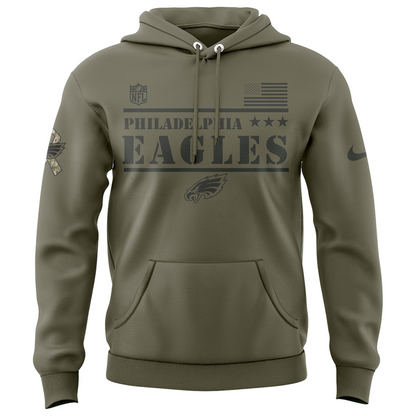 Limited Edition Philadelphia Eagles Salute to Service Hoodie2025