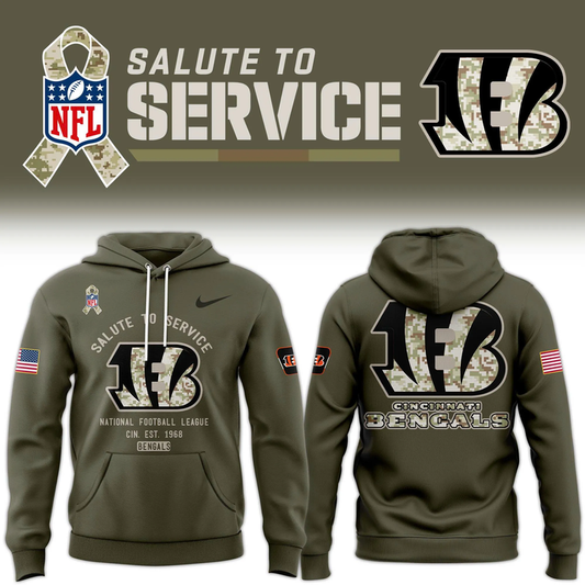 Cincinnati Bengals Salute to Service 2025 Special Hoodie