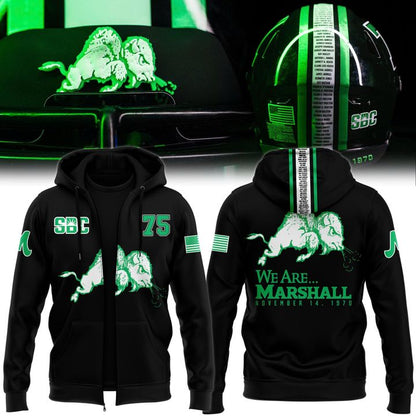 Marshall Football New Zip Hoodie V2