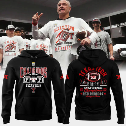 Texas Tech Red Raiders 2025 CHAMPIONS Big12 Football Combo Hoodie