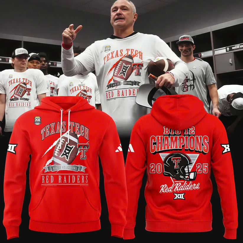 Texas Tech Red Raiders 2025 CHAMPIONS Big12 Football Combo Hoodie