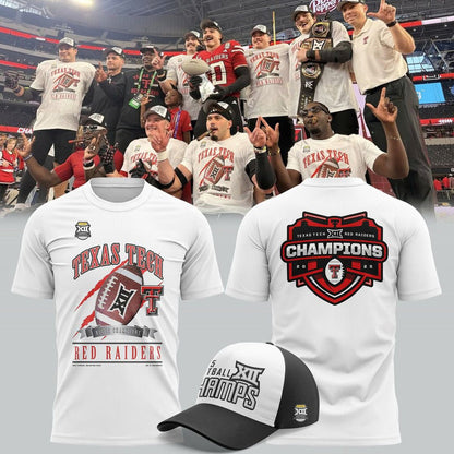 Texas Tech Red Raiders 2025 CHAMPIONS Big12 Football Combo T-shirt