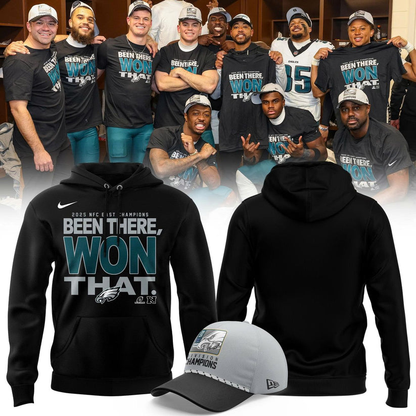 Philadelphia Eagles 2025 NFC East Division Champions Locker Room Trophy Collection Hoodie