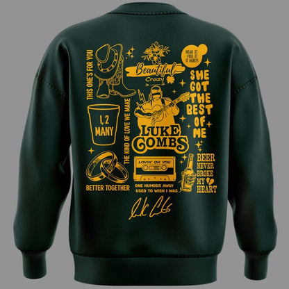 01.Luke Combs x Green Bay Packers My Kinda Saturday Night Tour 2026 - SWEATSHIRT