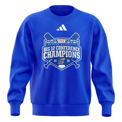 Unisex adidas Royal Kansas Jayhawks 2026 Big 12 Baseball Regular Season Champions Sweatshirt
