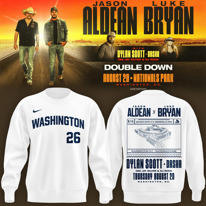 Limited Edition Washington Nationals x Jason Aldean And Luke Bryan Sweatshirt