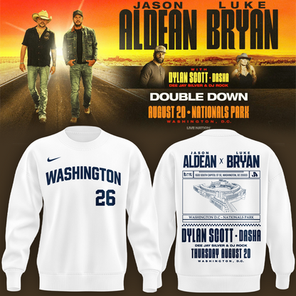 Limited Edition Washington Nationals x Jason Aldean And Luke Bryan Sweatshirt