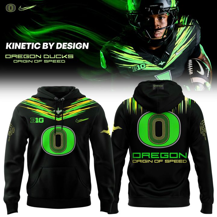 Men's Nike Oregon Ducks Origin of Speed Football Hoodie – Night Forest