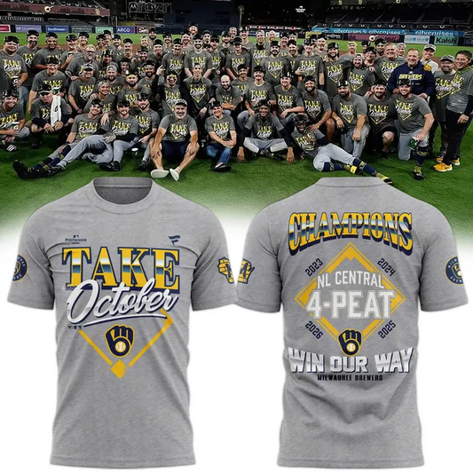 Milwaukee Brewers 2026 Division Series Champions Distressed Locker Room Take October T-Shirt