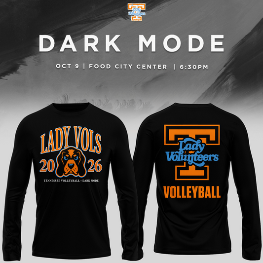 Tennessee Lady Volunteers volleyball Dark Mode Long Tee