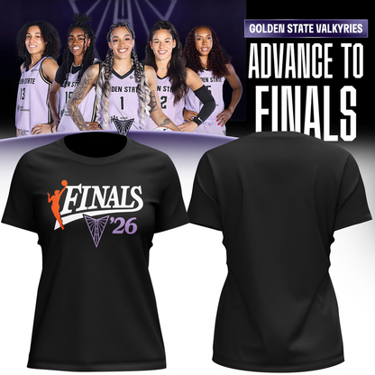 03.(Women's)Limited edition Golden State Valkyries 2026 WNBA Finals T-Shirt- Black