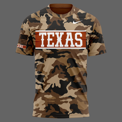 Camo Texas Longhorns 2026 Military Appreciation Sideline Dri-FIT T-shirt
