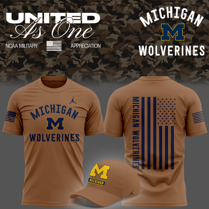 Michigan Wolverines Jordan 2026 Military Appreciation Sideline Dri-FIT T-shirt