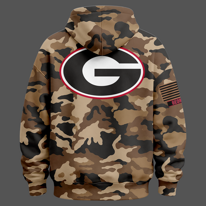 Camo Georgia Bulldogs 2026 Military Appreciation Sideline Dri-FIT Hoodie