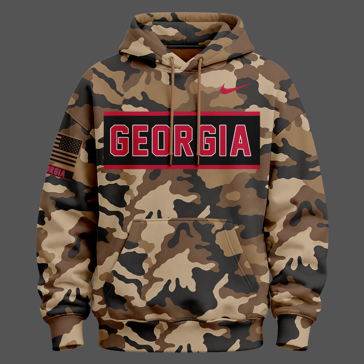 Camo Georgia Bulldogs 2026 Military Appreciation Sideline Dri-FIT Hoodie