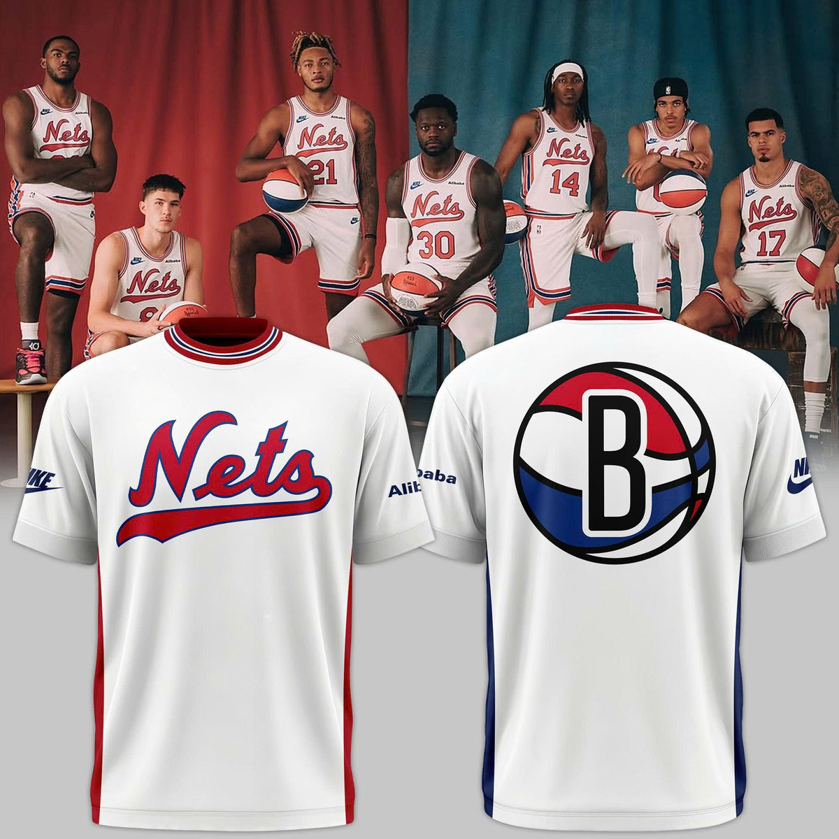 Brooklyn Nets Vintage T-Shirt - White Nike 2026/27