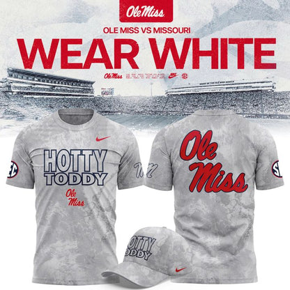 Ole Miss Rebels Wear White Graphic T-Shirt – Gray Camo