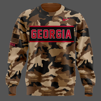 Camo Georgia Bulldogs 2026 Military Appreciation Sideline Dri-FIT SWEATSHIRT