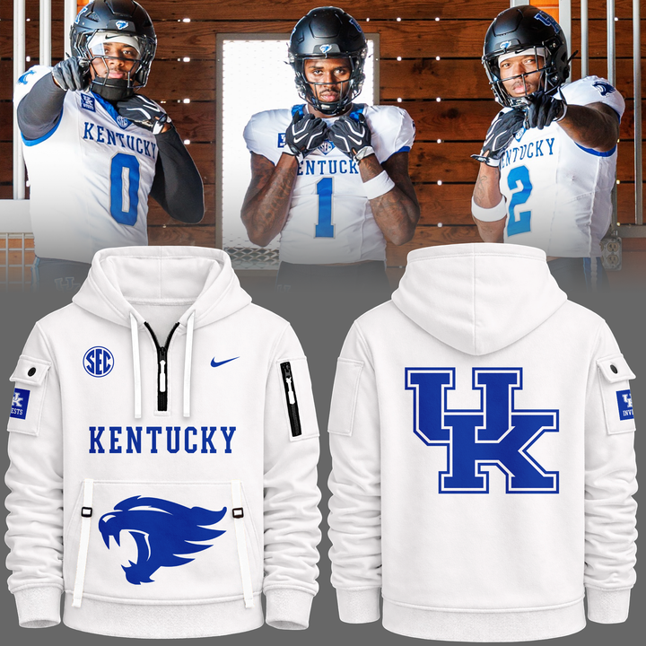 Limited Edition Kentucky Wildcats football 2026 3D Quarter Zipper Hoodie