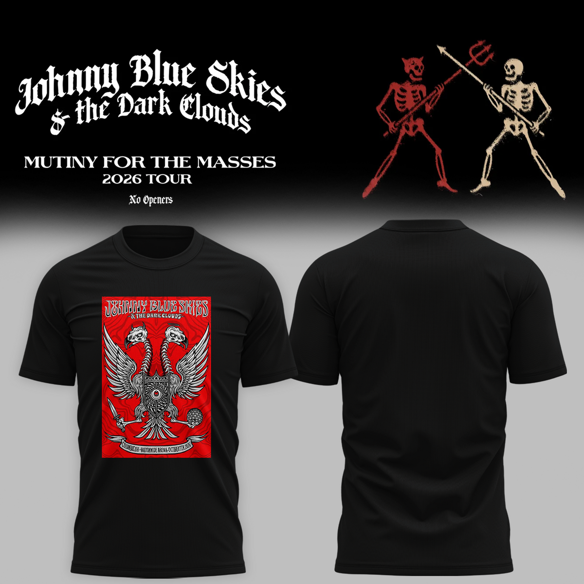 Johnny Blue Double-Headed Sovereign - Mutiny for the Masses 2026 Tour Red T-Shirt