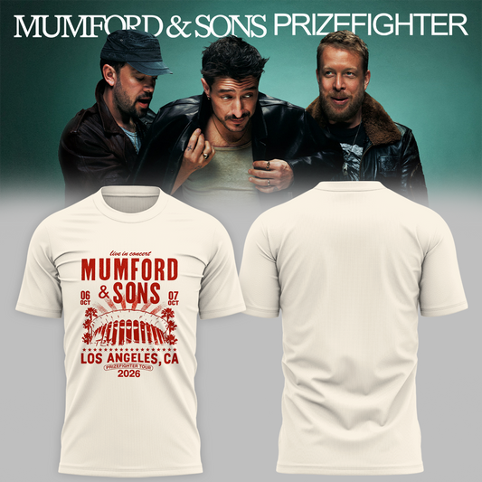 Mumford And Sons Los Angeles CA 2026 Exclusive Event Tee Prizefighter Tour October 6 7 2026 T-Shirt