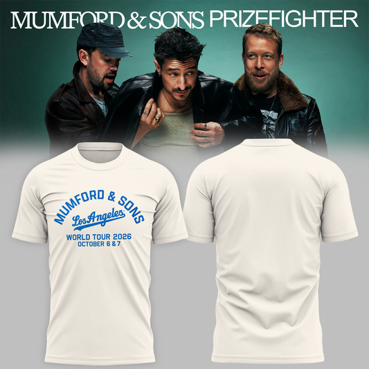 Mumford And Sons Los Angeles CA 2026 Exclusive Event Tee Prizefighter Tour October 6 7 2026 T-Shirt