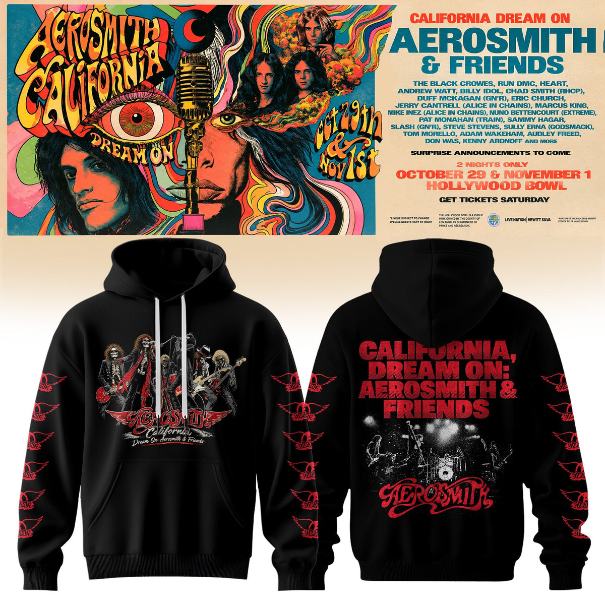 Aerosmith California Dream On Tour Hoodie V1