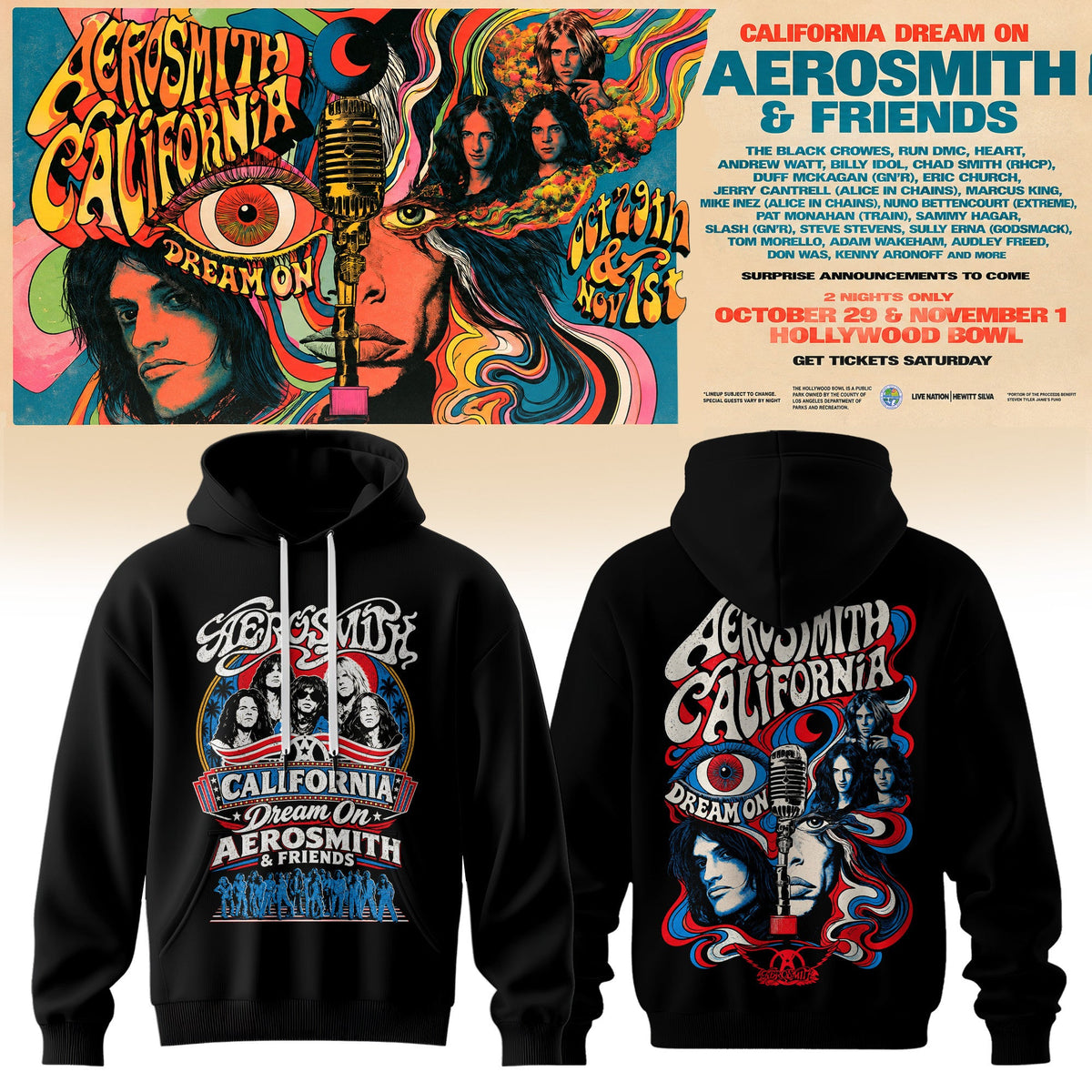 Aerosmith California Dream On Tour Hoodie V2